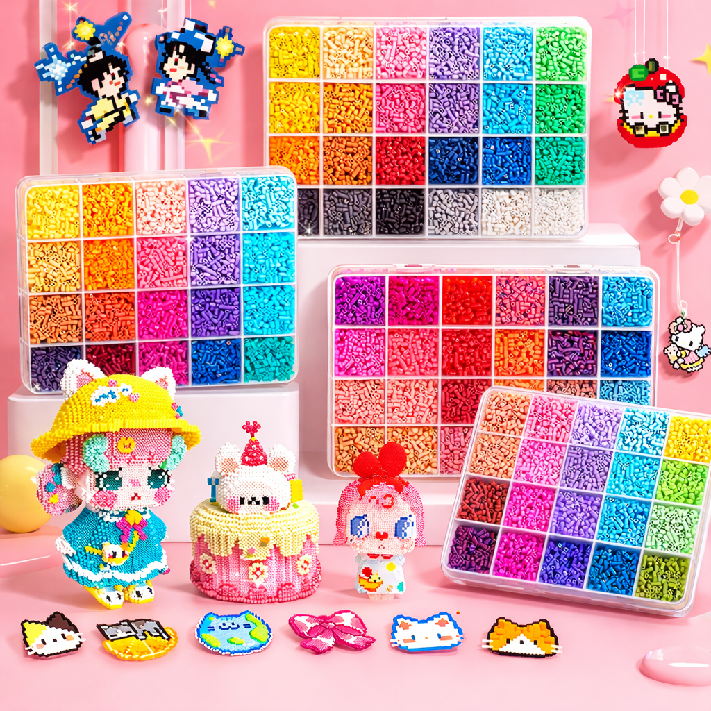 Vibrant DIY Masterpiece Kit: 22,000+ Fuse Beads & Easy-Glide Applicator for Room Decor