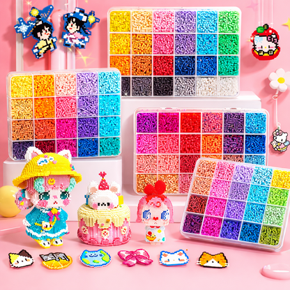 Vibrant DIY Masterpiece Kit: 22,000+ Fuse Beads & Easy-Glide Applicator for Room Decor