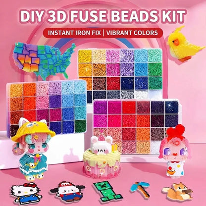 Vibrant DIY Masterpiece Kit: 22,000+ Fuse Beads & Easy-Glide Applicator for Room Decor
